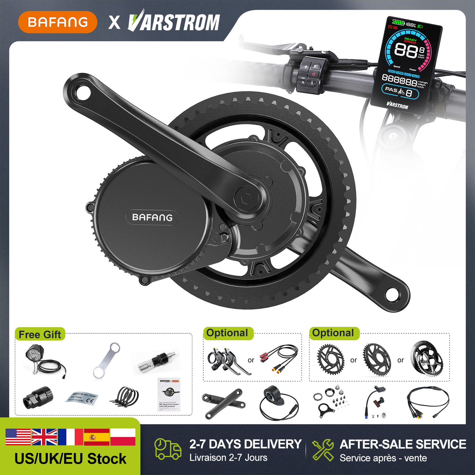 [US-Lager] BAFANG 48V 500W 750 – Bafang Bbs02B 48V 750W Mid Drive Kit Bewertung und Preis